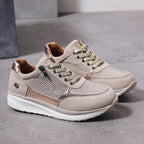 Woman's Suede Shoes - Low-Top with Grip Sole