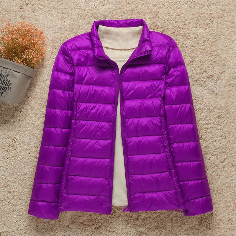 Lightweight Down Hooded Slim Jacket