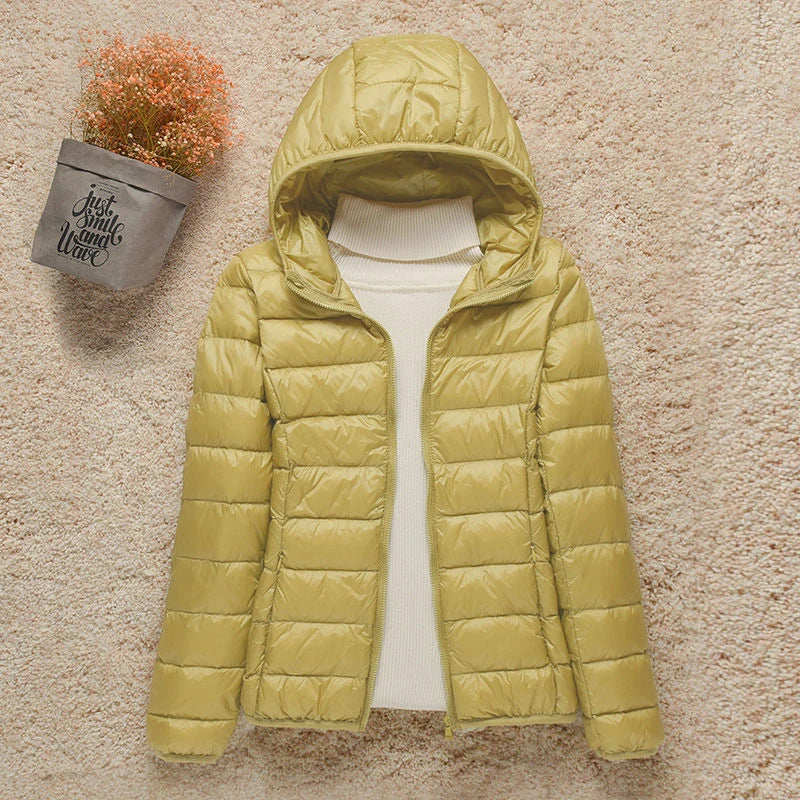 Lightweight Down Hooded Slim Jacket