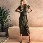 Women's Maxi Dress with Side Split - Formal High-Slit Dress
