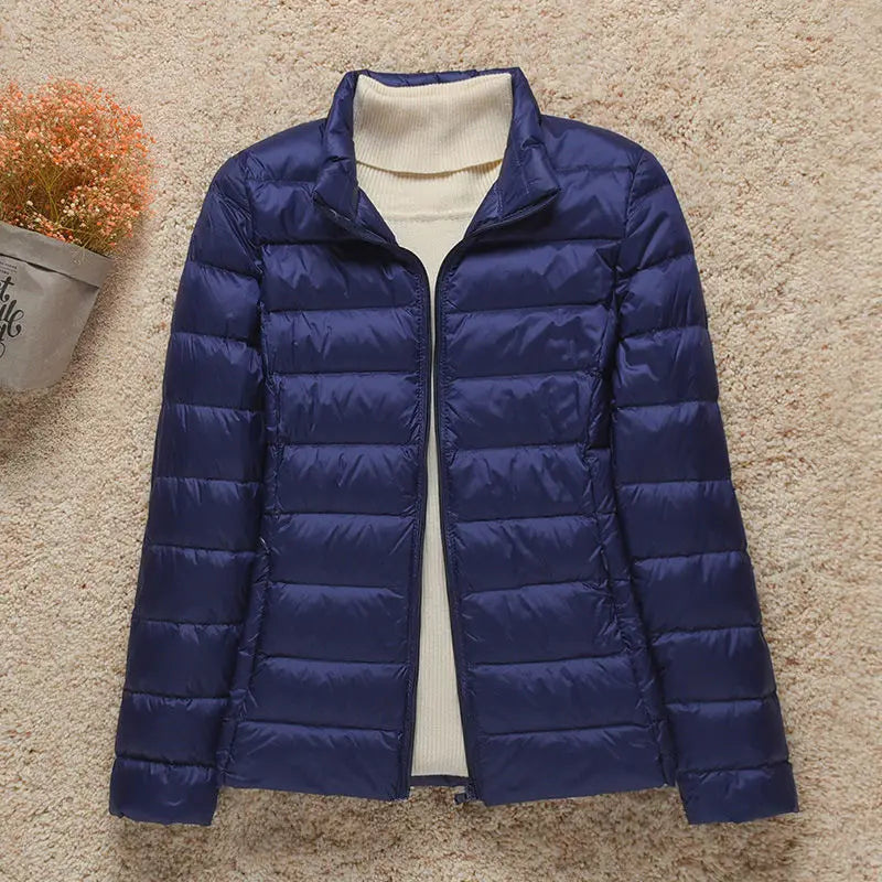 Lightweight Down Hooded Slim Jacket