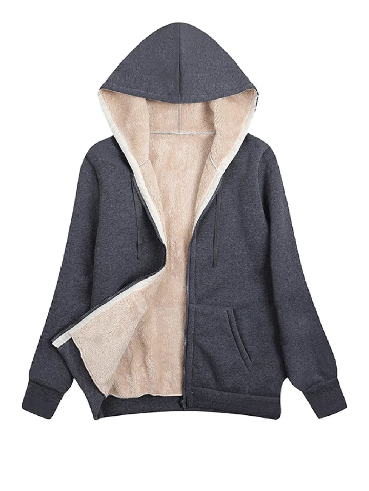 Warm Hooded Fleece Zip Jacket
