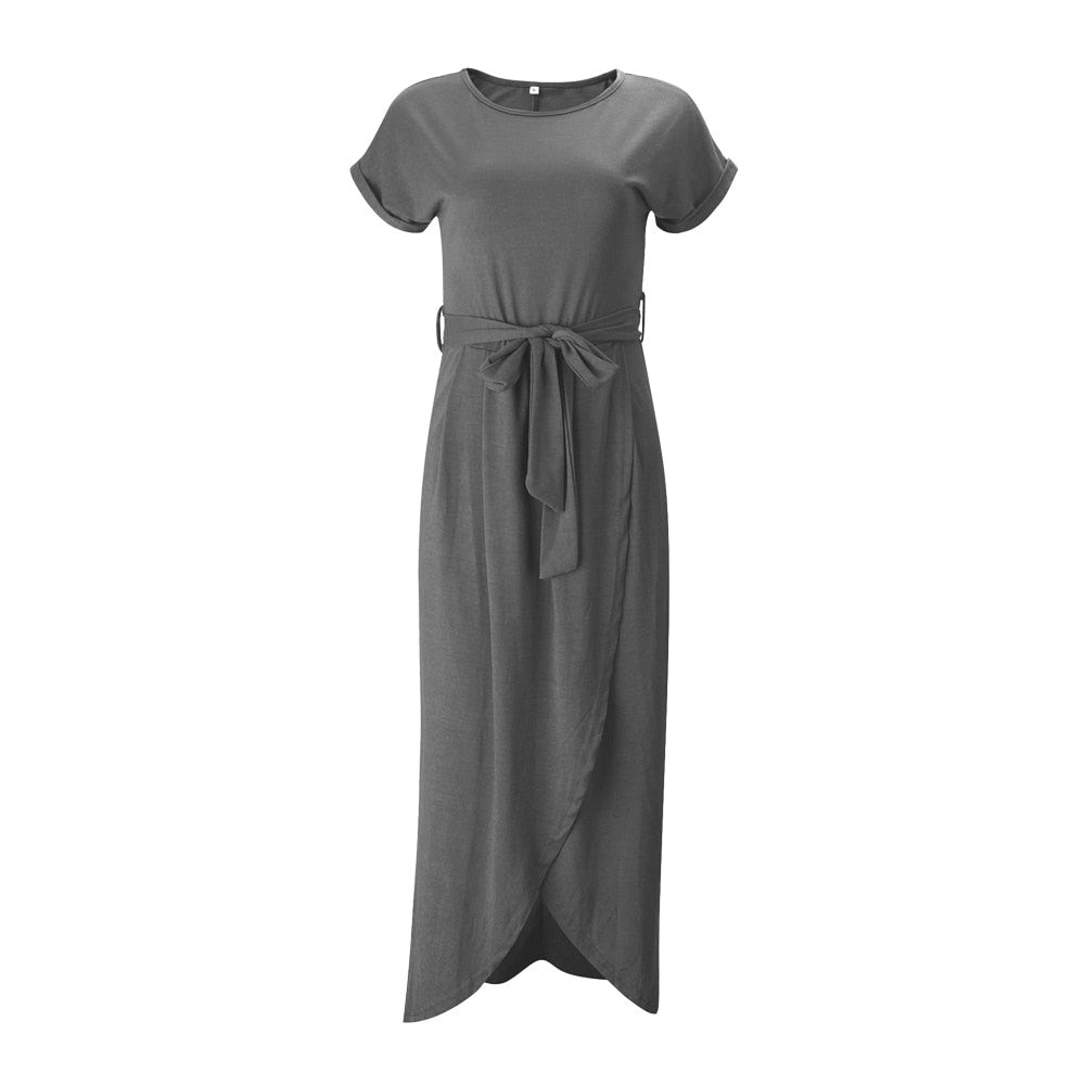 Women's Maxi Dress with Side Split - Formal High-Slit Dress