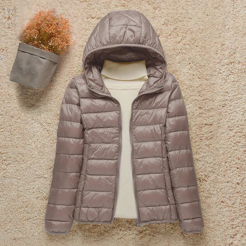 Lightweight Down Hooded Slim Jacket