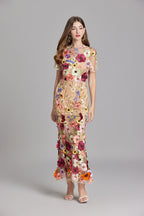 Floral Appliqué Mermaid Evening Gown Women's Occasion Dress