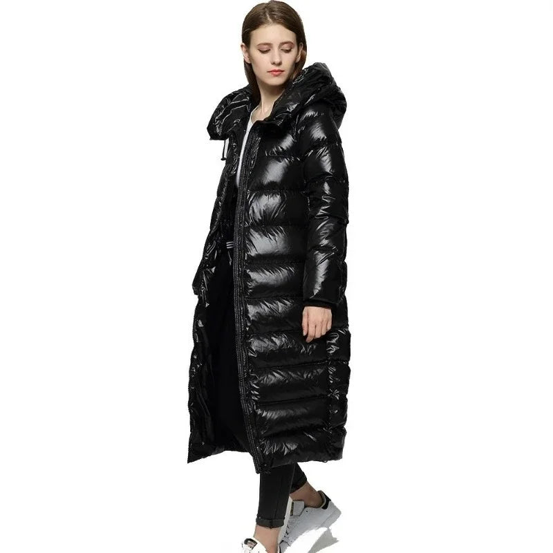 Long Fashionable Padded Down Jacket