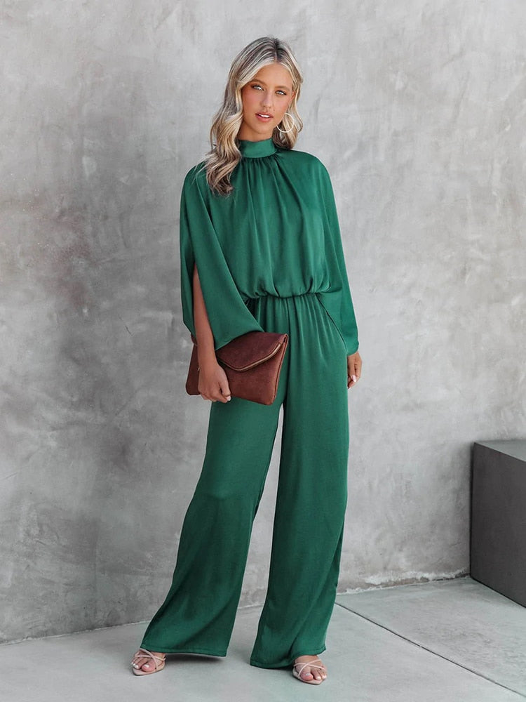 Women's Wide-Leg Halter Neck Jumpsuit