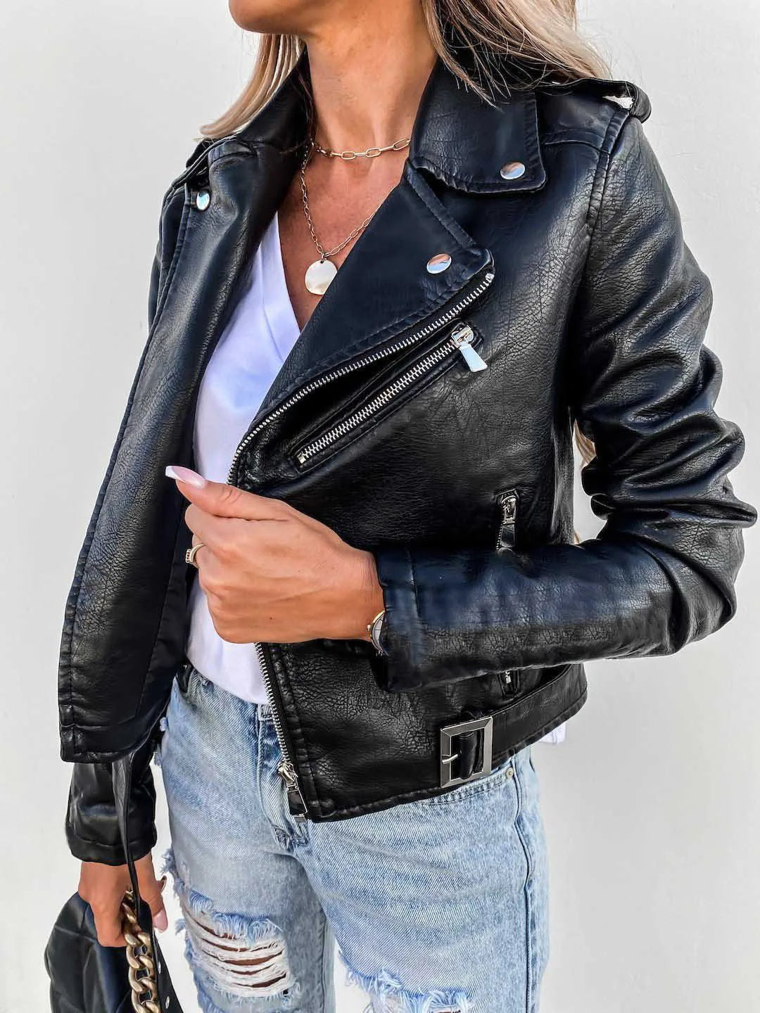 Timeless Modern Chic Leather Jacket