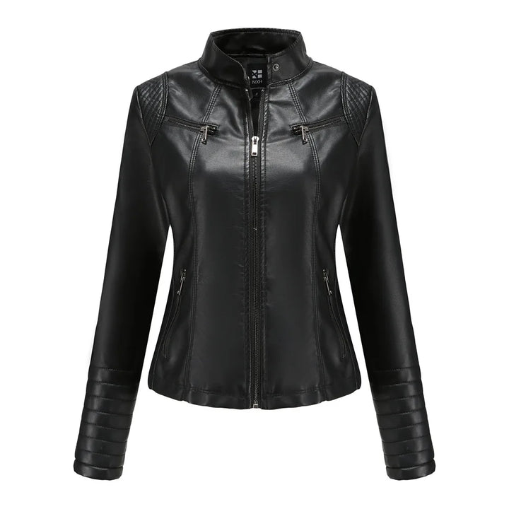Stylish Faux Leather Biker Jacket