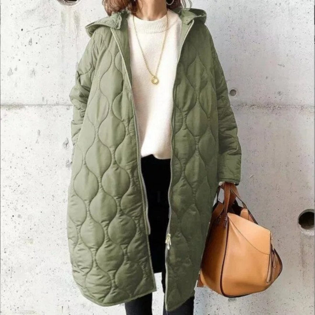 Quilted Zip Plus Size Jacket