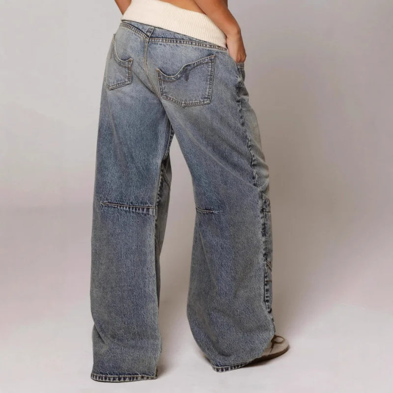 Wide-Leg Jeans – With Waistband, Casual, Stretch Denim