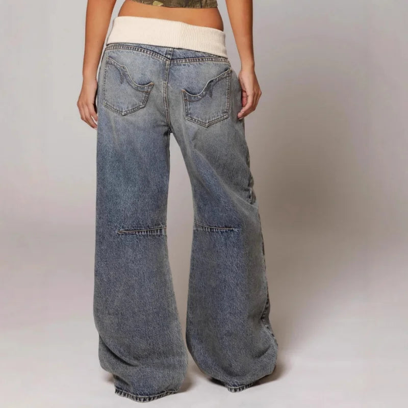 Wide-Leg Jeans – With Waistband, Casual, Stretch Denim