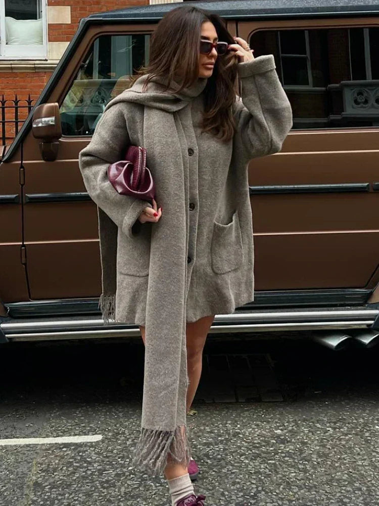 Stylish Shawl Collar Wrap Jacket
