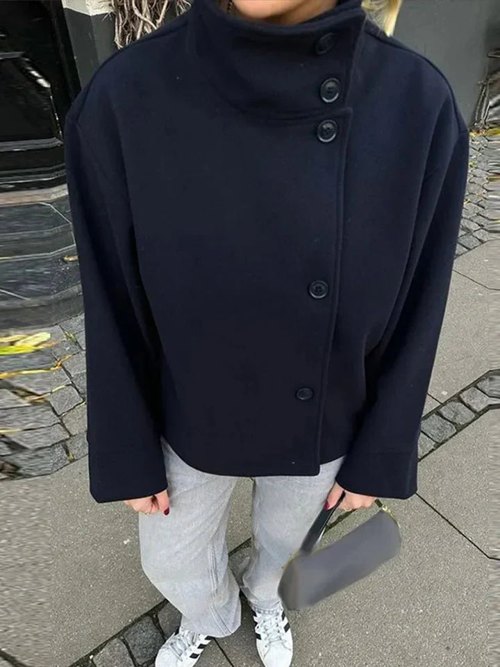 Cropped Stand Collar Women&