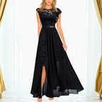 Women’s Lace Maxi Dress – V-Neck Sleeveless