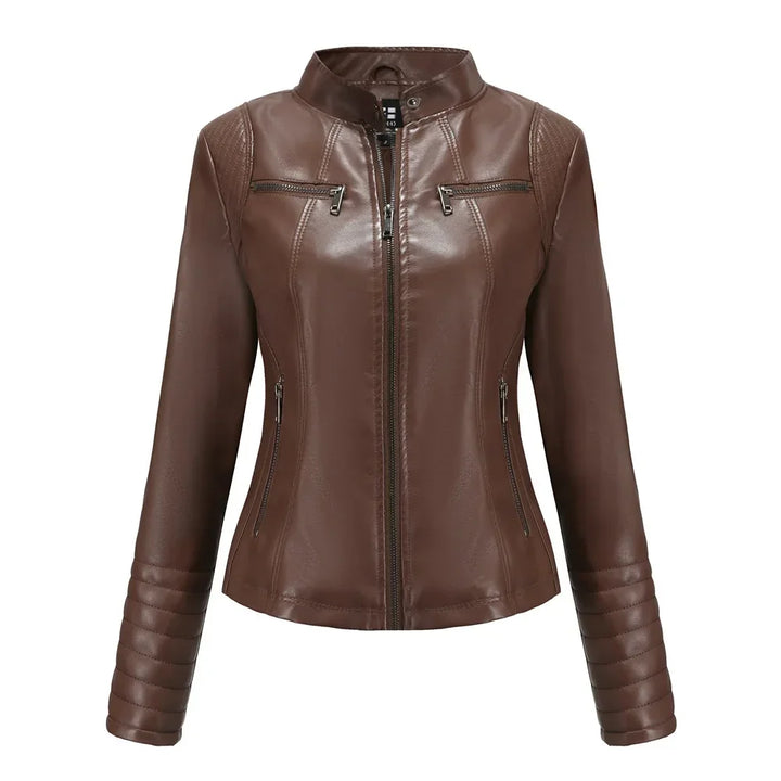 Stylish Faux Leather Biker Jacket