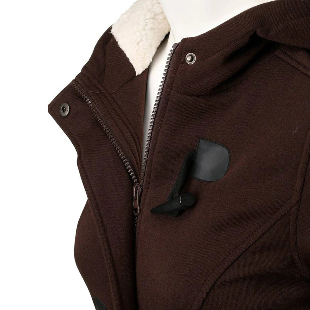 Long Hooded Pocket Winter Coat