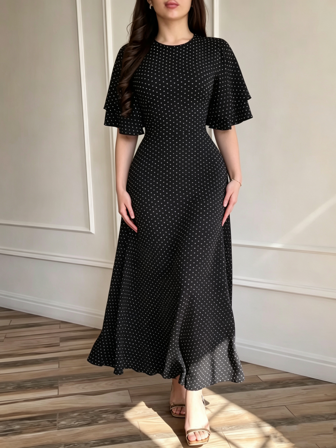 Satin Polka Dot Dress