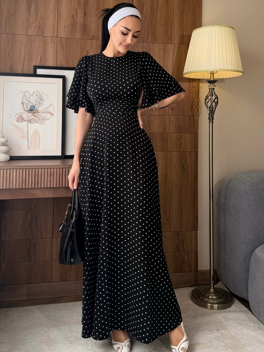 Satin Polka Dot Dress