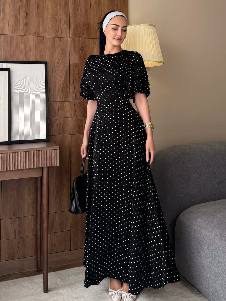 Satin Polka Dot Dress