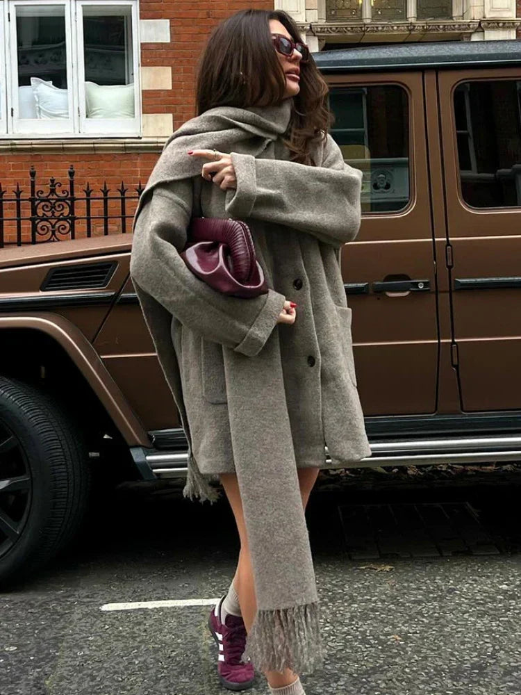 Stylish Shawl Collar Wrap Jacket