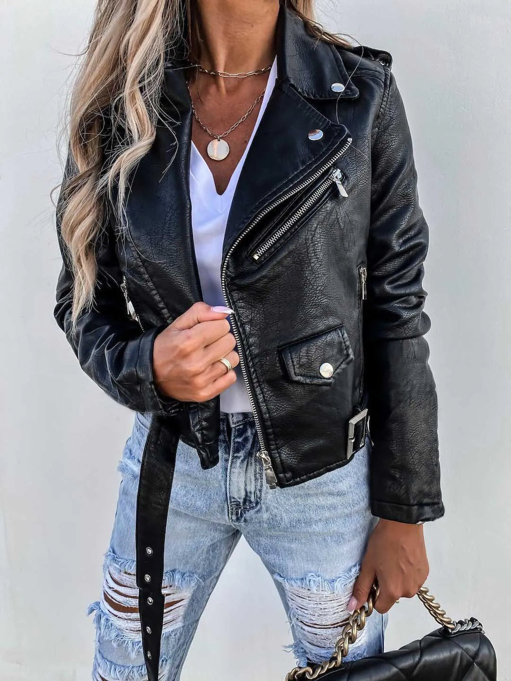 Timeless Modern Chic Leather Jacket