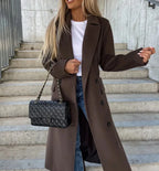 Long Belted Lined Trench Coat