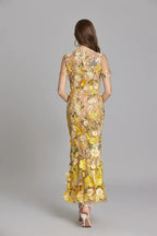 Floral Appliqué Mermaid Evening Gown Women's Occasion Dress