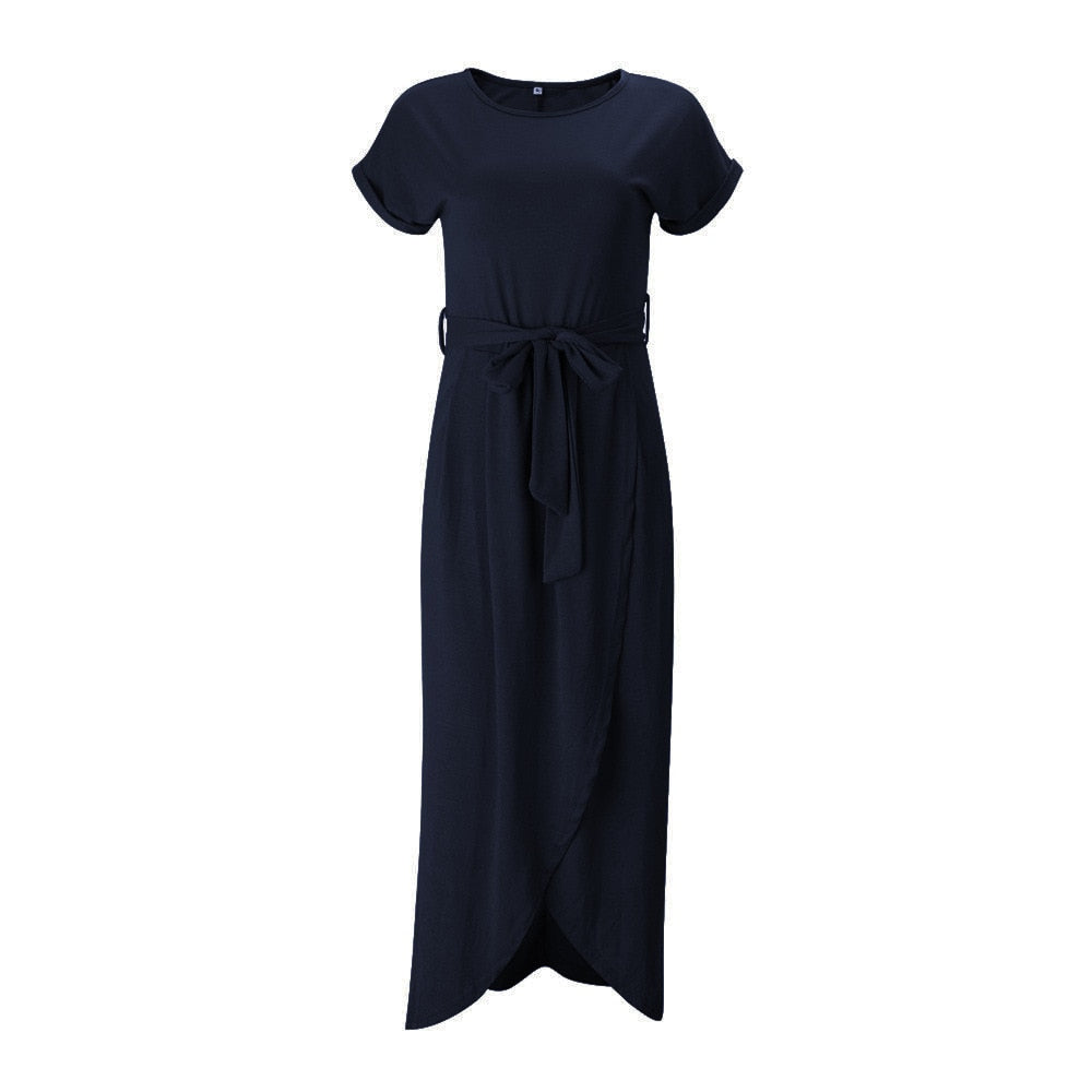 Women's Maxi Dress with Side Split - Formal High-Slit Dress
