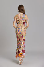Floral Appliqué Mermaid Evening Gown Women's Occasion Dress