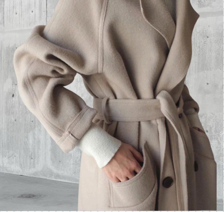 Elegante Lange Wollen Winterjas