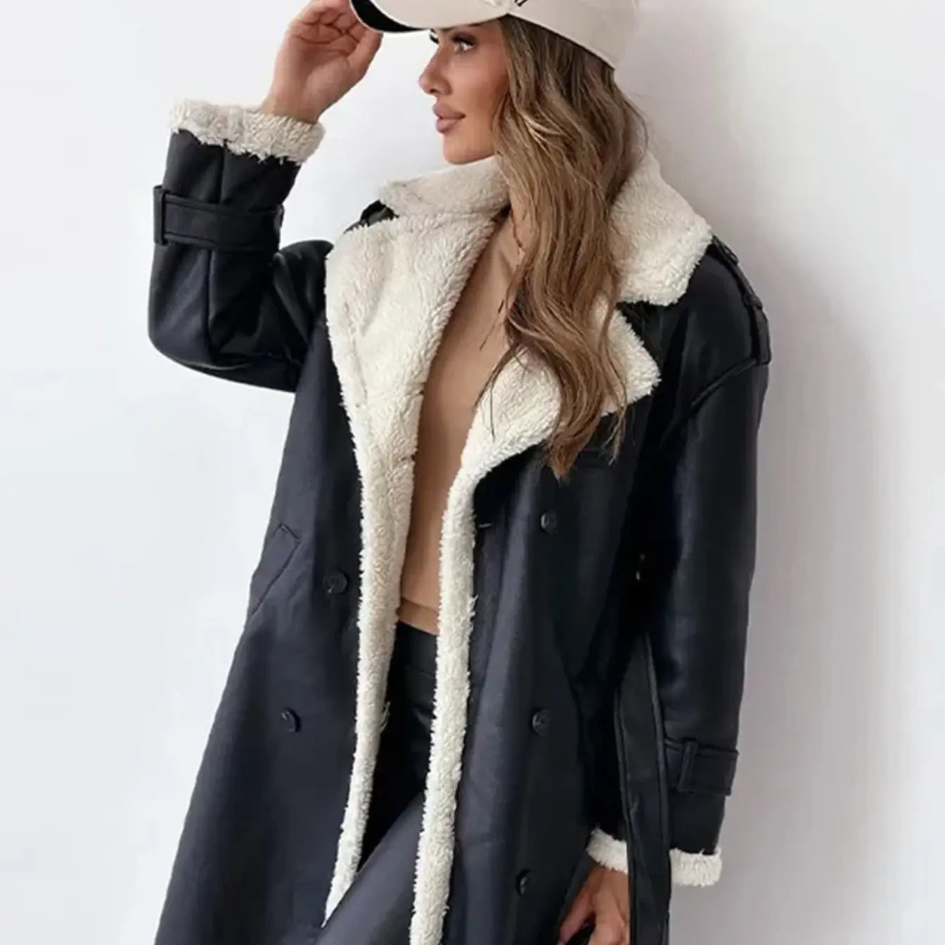 Long Fleece Lined Teddy Coat