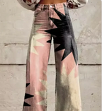 Wide Trousers with Colourful Print