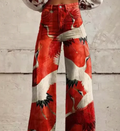 Wide Trousers with Colourful Print