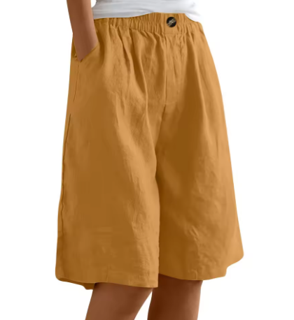 Wide Leg Bermuda Shorts with Pockets Women's Shorts