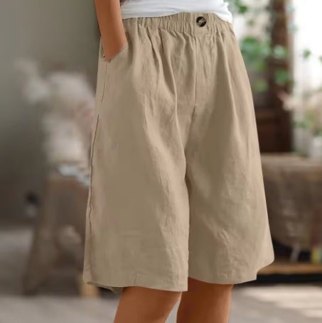Wide Leg Bermuda Shorts with Pockets Women's Shorts