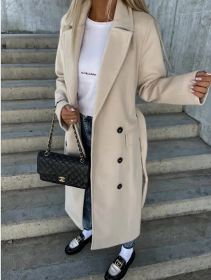 Long Belted Lined Trench Coat