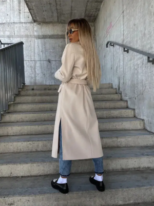 Long Belted Lined Trench Coat