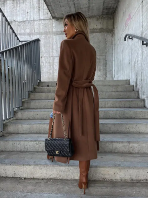 Long Belted Lined Trench Coat