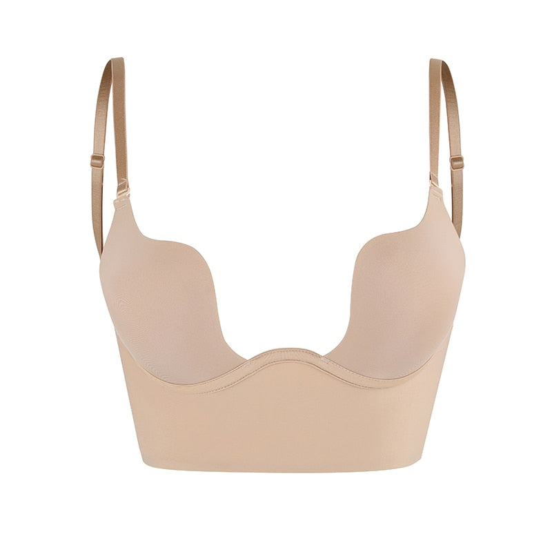 Backless Seamless Support Bra – Low-Back Non-Wired Lifting Solution