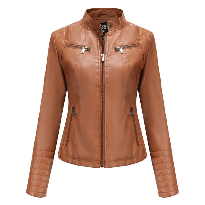 Stylish Faux Leather Biker Jacket