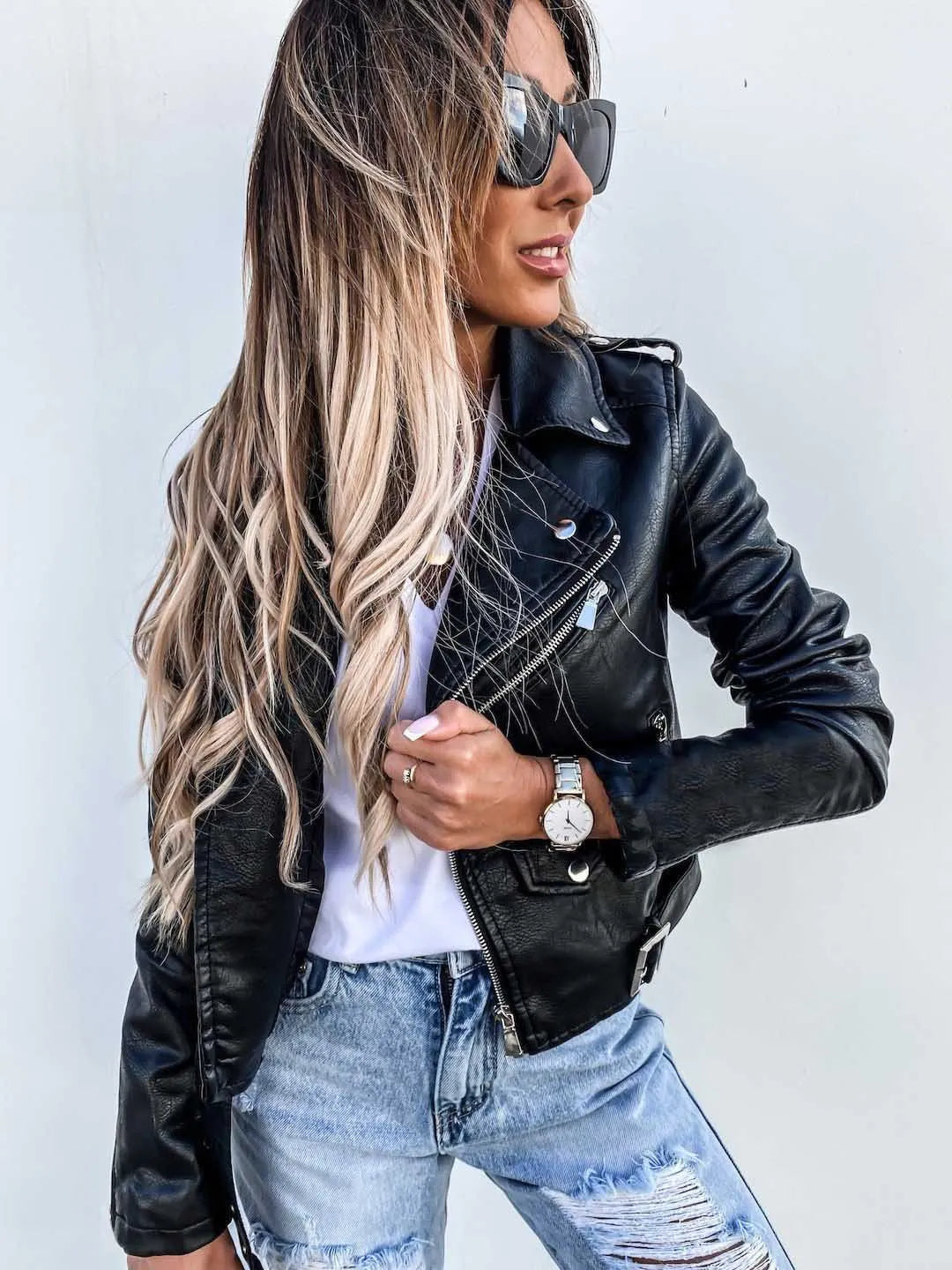 Timeless Modern Chic Leather Jacket