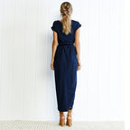 Women's Maxi Dress with Side Split - Formal High-Slit Dress