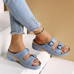 Women's Genuine Leather Flat Strappy Sandals