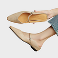 Women Genuine Leather Slip-On Mules