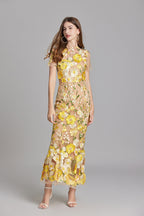 Floral Appliqué Mermaid Evening Gown Women's Occasion Dress