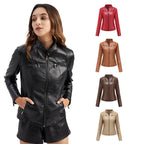 Stylish Faux Leather Biker Jacket
