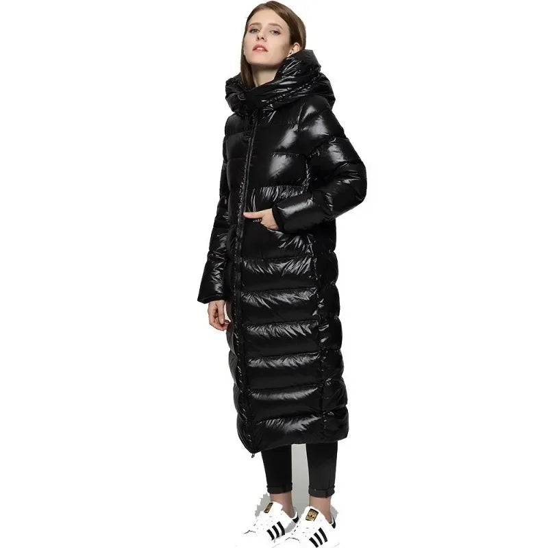 Long Fashionable Padded Down Jacket