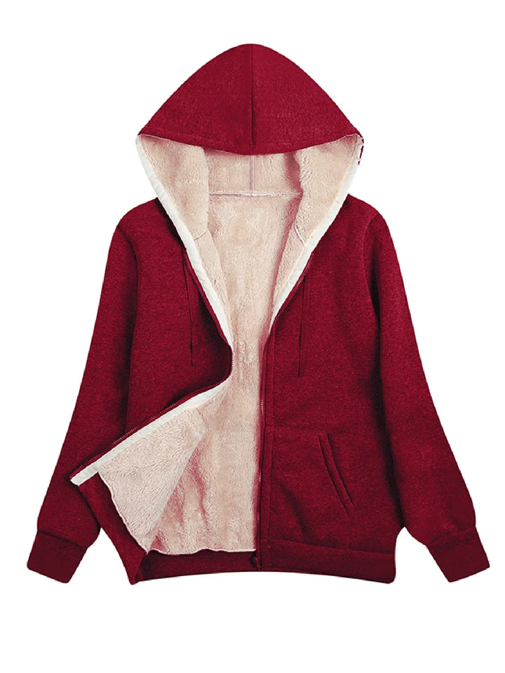 Warm Hooded Fleece Zip Jacket