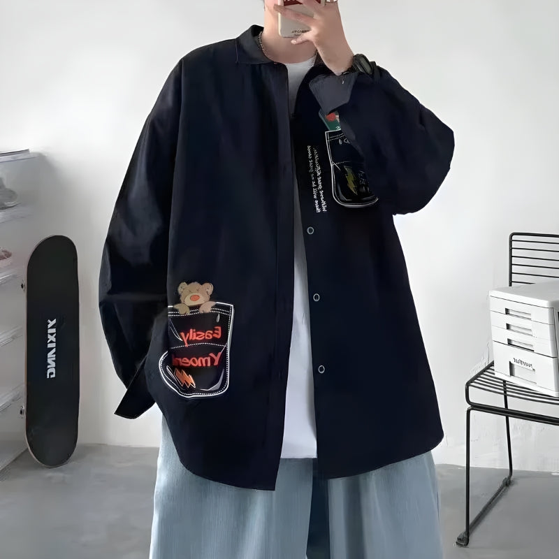 Skateboard Print Men’s Graphic Shirt